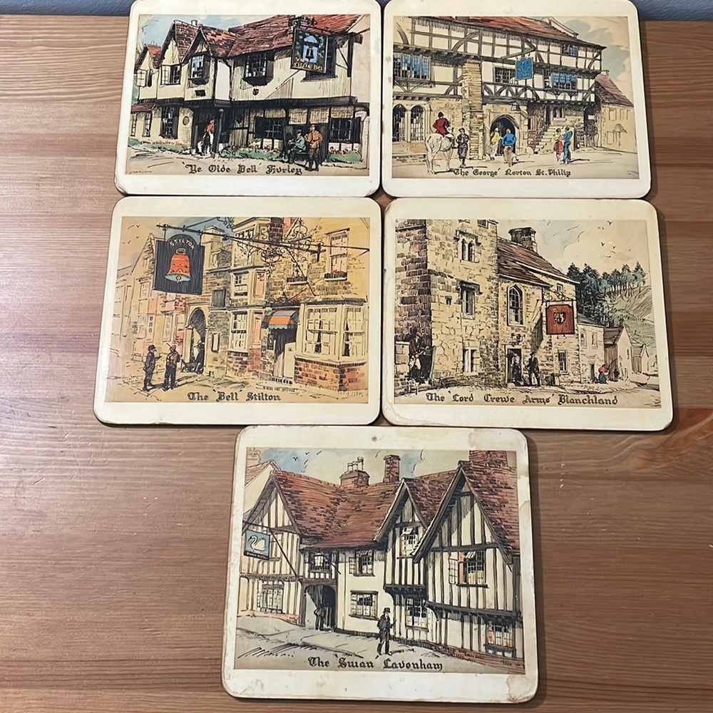 Five Cork-Backed Place Setting or Wall Art UK Inns & Royal Mail Delivery